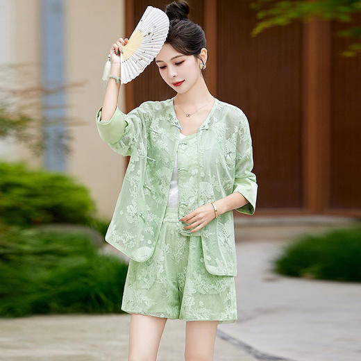 新中式国风时尚减龄，刺绣蕾丝两件套HR-GJC9256 商品图2