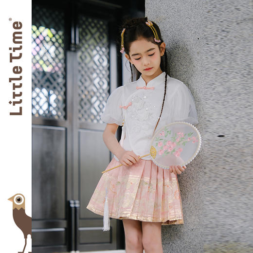 littletime女童汉服裙子春夏装新款中国风马面裙高级感儿童半身裙 商品图1