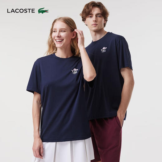 Lacoste法国鳄鱼夏日系列新款男女情侣T恤圆领舒适T恤TH8182-98 商品图0