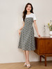 【专属特价】熙世界假两件拼接碎花连衣裙2025新款休闲圆领短袖气质夏季裙子 商品缩略图4