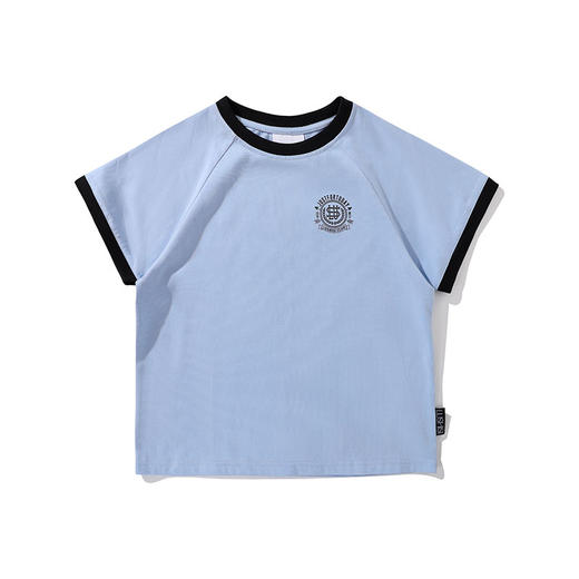 LUSHISI女子运动速干混纺圆领短款短袖健身跑步篮球tee恤女[徽章] 商品图4