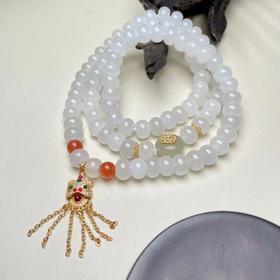 和田玉项链-玉美人菲菲HZ-和田玉算盘珠项链约8*6mm