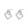 TZW-s999纯银几何图形方形耳钉女时尚混搭菱形正方形耳环小众气质耳饰 商品缩略图9