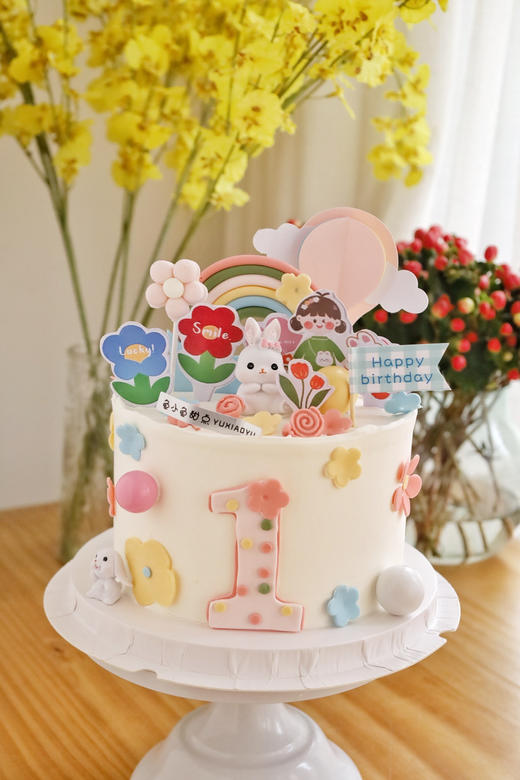 可爱彩虹花花小兔 商品图0