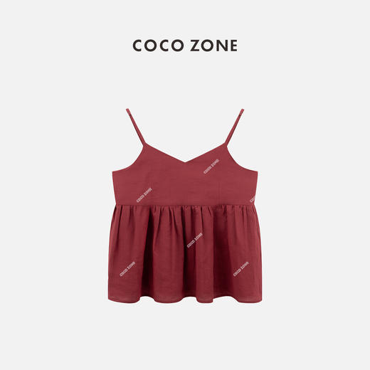 COCO ZONE夏季时尚V领无袖吊带背心宽松显瘦纯色上衣CC2B0852 商品图0