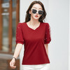 雀说新款夏季短袖纯色v领t恤宽松外穿时尚女AL82327 商品缩略图2