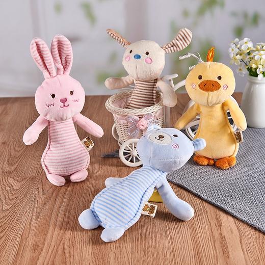 【一捏就有bibi的响声哟~】0-1岁宝宝婴儿童手抓哔哔BB棒 安抚毛绒玩具可爱小黄鸭玩偶公仔-QQ 商品图1