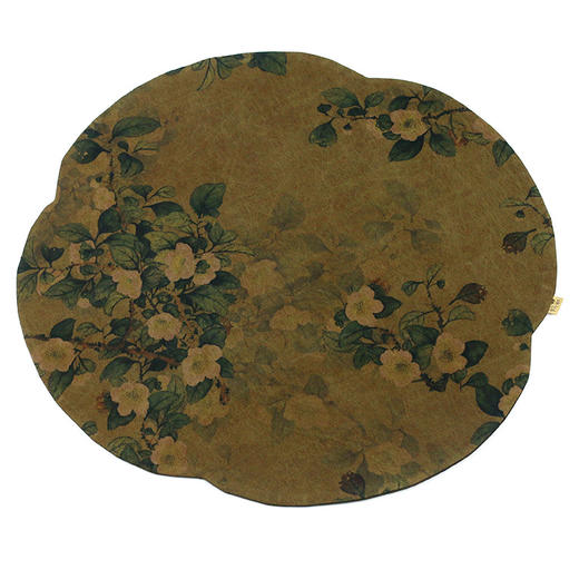 慢蓝刺绣椭圆 双面香云纱海棠 41*28cm 商品图12