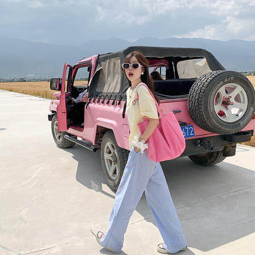 <曾小咸推荐>【舒适穿搭】黄色短袖T恤+蓝色格子裤 商品图2