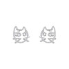 猫脸耳饰银镶锆石 商品缩略图4