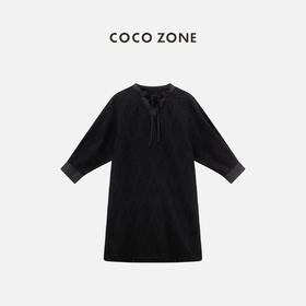 COCO ZONE"高知连衣裙“夏季慵懒风宽松V领连衣裙纯色简约显瘦休闲长裙CC2B0855