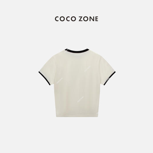 COCO ZONE"小环T""夏季撞色边圆领短袖T恤时尚印花百搭休闲上衣CC2B0755 商品图1