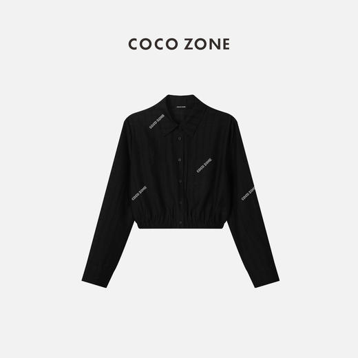 COCO ZONE 气质polo领短款衬衣春季服饰时尚长袖衬衫 23C18337 商品图0