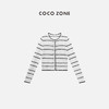 COCO ZONE时尚撞色条纹针织衫简约圆领单排扣长袖上衣CC1B1150 商品缩略图0