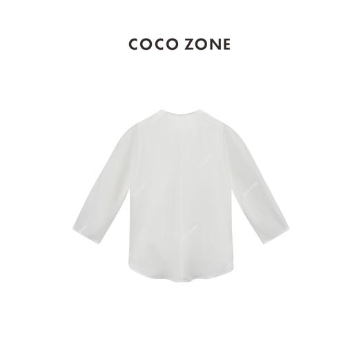 COCO ZONE2024"夏日白月光"100亚麻轻薄V领单排扣衬衫 CC1B0991 商品图1