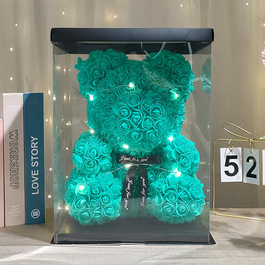 礼盒装！【浪漫花礼“告白熊”】永生花PE玫瑰熊生日礼物情人节520送女友礼物仿真花创意礼品，“萌萌玫瑰熊给你爱的熊抱“ 为爱花尽心思，不会凋零的玫瑰象征不灭的爱情。-ry 商品图11