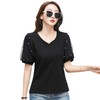 雀说新款夏季短袖纯色v领t恤宽松外穿时尚女AL82327 商品缩略图4