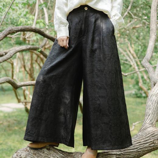 2024夏季新款印花国风香云纱休闲裤R240898 商品图3