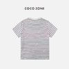 COCO ZONE100棉时尚圆领短袖条纹T恤百搭通勤风上衣24C10283 商品缩略图1