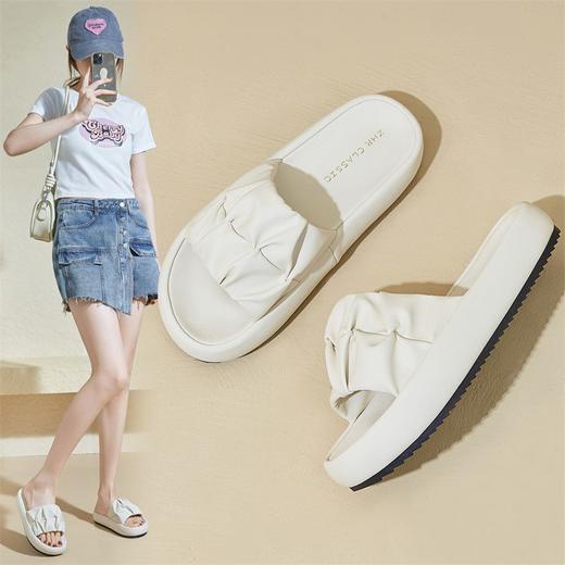 ZHR则则厚底拖鞋2024新款一字带沙滩凉拖软底时尚百搭外穿女拖鞋 商品图1