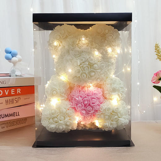 礼盒装！【浪漫花礼“告白熊”】永生花PE玫瑰熊生日礼物情人节520送女友礼物仿真花创意礼品，“萌萌玫瑰熊给你爱的熊抱“ 为爱花尽心思，不会凋零的玫瑰象征不灭的爱情。-ry 商品图8