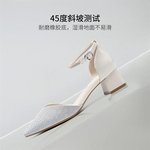 ZHR则则水钻包头凉鞋女2024夏季新款ins尖头单鞋一字高跟鞋配裙子 商品图2