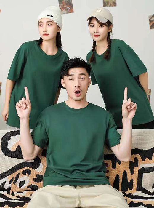 清货NO退 （样衣微脏）全棉宽松情侣纯色大版T恤短袖-喜出 商品图1