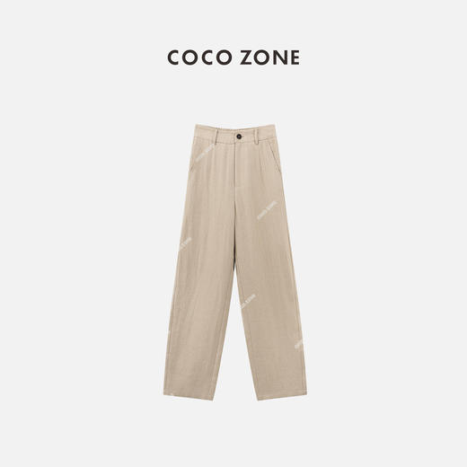 COCO ZONE2024“雪茄裤”设计感后松紧腰休闲裤百搭气质直筒裤CC1B0749 商品图0