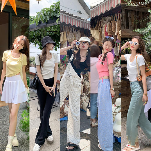 <曾小咸推荐>最最最后一波现货！卖完下架不再补！【衣橱C位】五色方领短袖 日常99.99 立减60 秒杀39.99！！ 商品图3