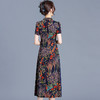 洋气假两件印花连衣裙，中长款拼结中式复古连衣裙QYM-KED-H1779-Y 商品缩略图2