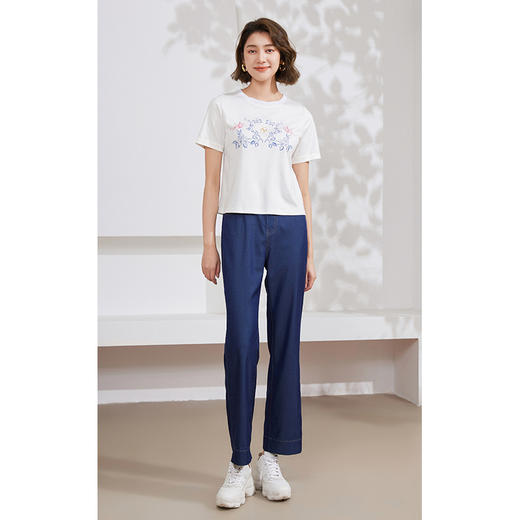 乔万尼夏季新品T恤舒适简约100%纯棉EM2C830 商品图3