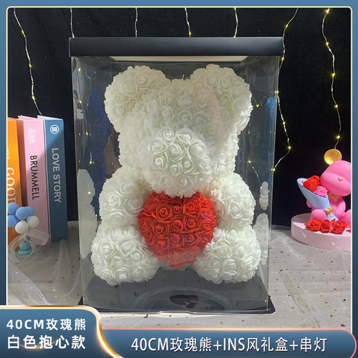 礼盒装！【浪漫花礼“告白熊”】永生花PE玫瑰熊生日礼物情人节520送女友礼物仿真花创意礼品，“萌萌玫瑰熊给你爱的熊抱“ 为爱花尽心思，不会凋零的玫瑰象征不灭的爱情。-ry 商品图10
