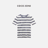 COCO ZONE2024"莉亚“撞色条纹短袖针织衫百搭通勤圆领上衣CC1A0633 商品缩略图0