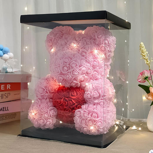 礼盒装！【浪漫花礼“告白熊”】永生花PE玫瑰熊生日礼物情人节520送女友礼物仿真花创意礼品，“萌萌玫瑰熊给你爱的熊抱“ 为爱花尽心思，不会凋零的玫瑰象征不灭的爱情。-ry 商品图6