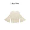 COCO ZONE“一见钟情”夏季镂空长袖毛衣时尚百搭设计感圆领休闲上衣CC1B1136 商品缩略图0