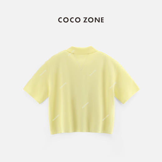 COCO ZONE针织衫温柔风POLO领莱赛尔简约翻领短袖上衣CC1A0403 商品图1