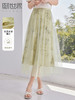 【专属特价】熙世界国风水墨印花a字网纱裙2025夏新款显瘦百褶半身裙中长裙 商品缩略图0