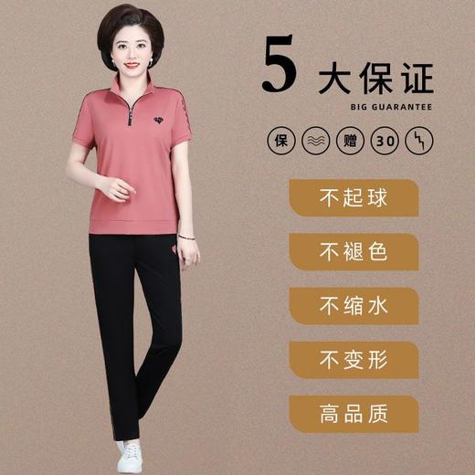 TZW-女夏季2024新款立领t恤洋气运动服套装 商品图3
