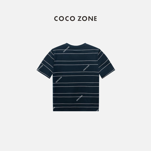 COCO ZONE 2024假两件条纹圆领短袖T恤显瘦百搭上衣CC2A0353 商品图1