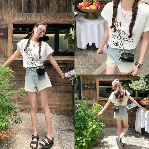 【129元任选2件】现货！渐变牛仔短裤 商品图3