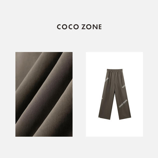 COCO ZONE“卡米拉高定”夏季时尚松紧腰抽绳休闲裤简约垂感纯色直筒裤CC1B1024 商品图2