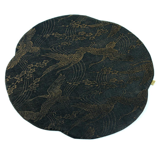 慢蓝刺绣椭圆 双面香云纱海棠 41*28cm 商品图14