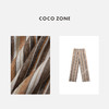 COCO ZONE"卡罗琳“100亚麻竖条纹松紧腰系带休闲裤简约直筒裤CC1B0830 商品缩略图2