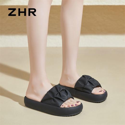 ZHR则则厚底拖鞋2024新款一字带沙滩凉拖软底时尚百搭外穿女拖鞋 商品图4