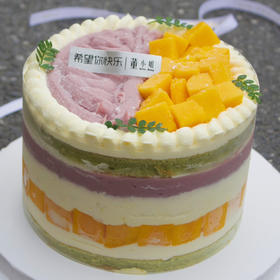 芒果芋泥蛋糕【比抹面蛋糕显的小一些，介意谨拍】