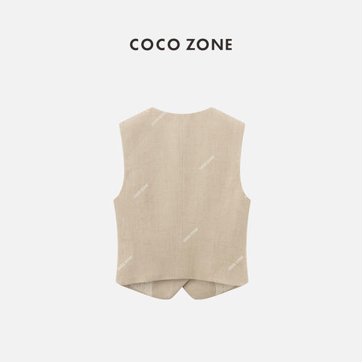 COCO ZONE2024"雪茄马甲”复古设计感V领马夹百搭单排扣无袖上衣CC1B0748 商品图1