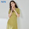 NUTS夏季时尚V领气质纯色气质短袖连衣裙323101120B 商品缩略图1