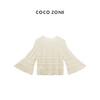 COCO ZONE“一见钟情”夏季镂空长袖毛衣时尚百搭设计感圆领休闲上衣CC1B1136 商品缩略图1