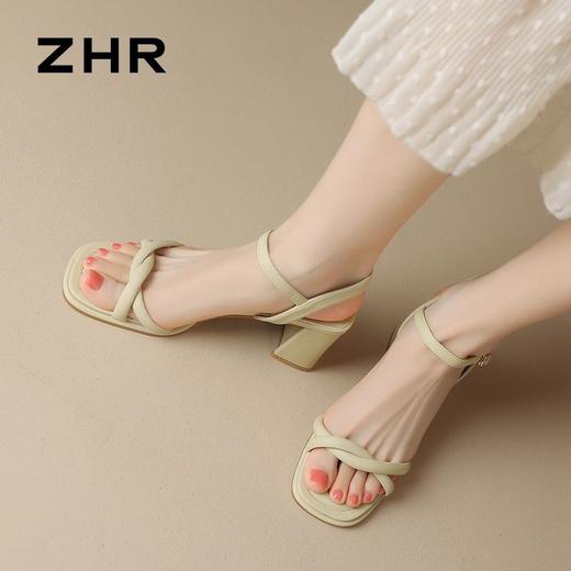 ZHR则则时装凉鞋女外穿2024新款洋气外出女鞋ins百搭超仙鞋子粗跟 商品图8