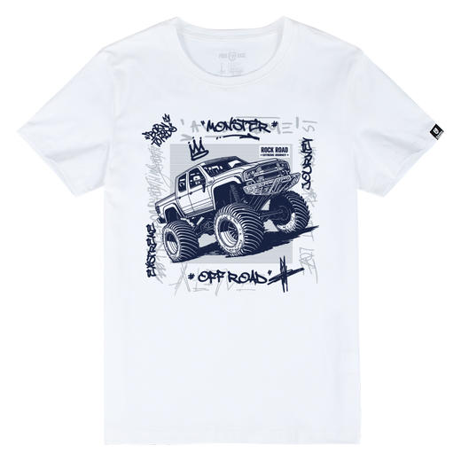 自由基地2024夏季rock山地越野攀爬巨怪肌肉车图案男士短袖T恤衫 NMT-2118 商品图3